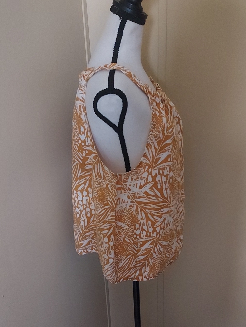 Christian Siriano Yellow and White Printed Tank Top - Picture 4 of 6